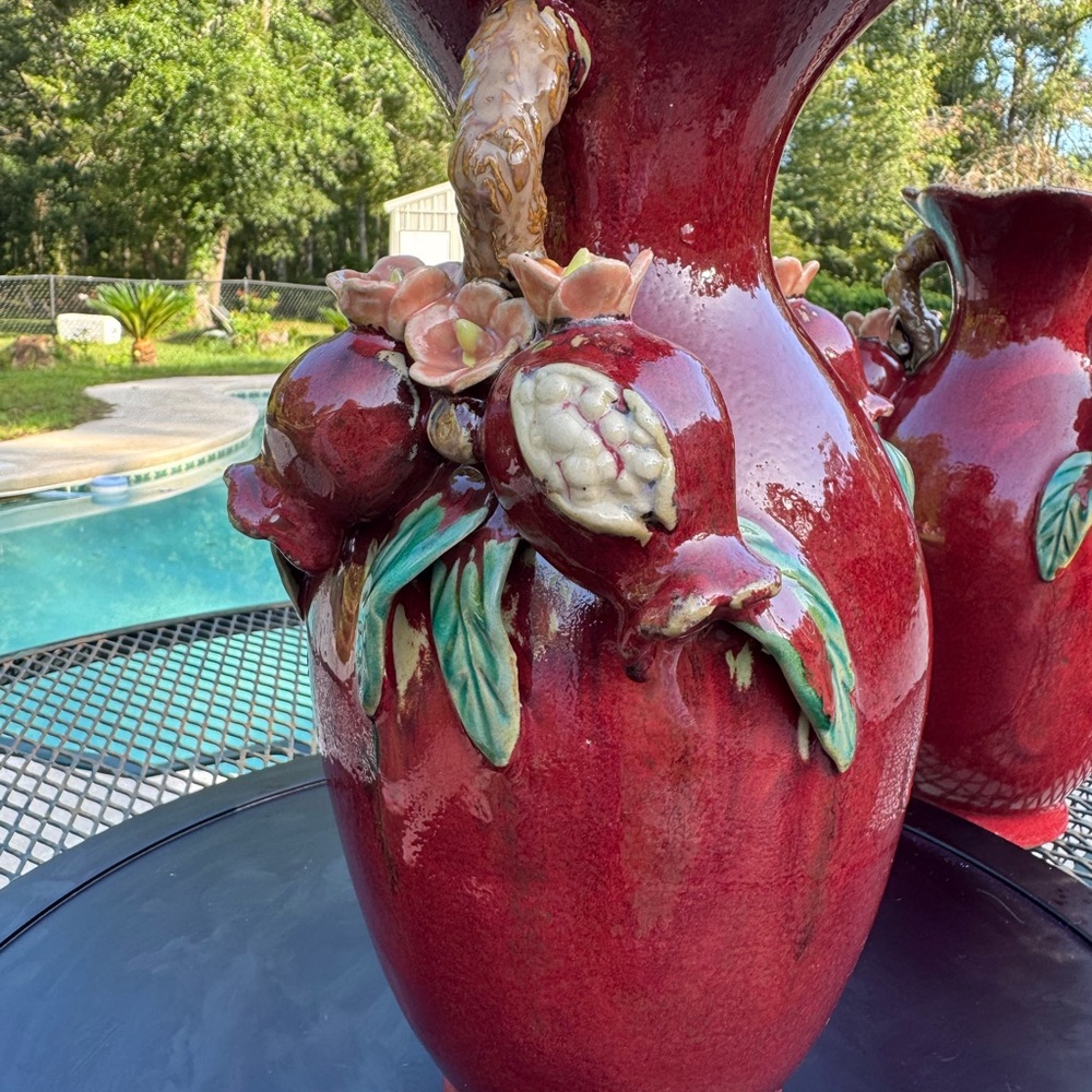 VINTAGE** This is a 1920's Chinese Sang De Boeuf Red Glaze Pomegranate Pottery